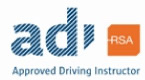 Approved Driving Instructor logo of the Road Safety Authority.